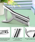 Heavy Duty 1/4 Inch Hole Punch With 2 Inch Deep Throat For Paper ID Cards PVC Tags And Plastic Cardboard shown on a desk
