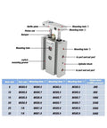 Plug And Play Double Rod Pneumatic Cylinder Mounted On Low Friction Sliding Bearings For Dead Nuts Push Pull Reliability And Silky Smooth Linear Action Across Bustling Shop Floors diagram featuring dimensions and components.