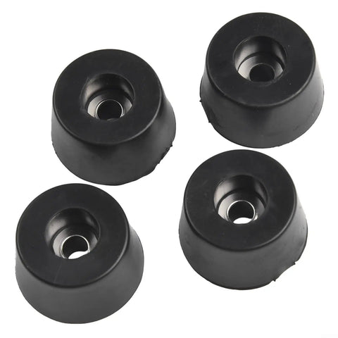 Four Pack Rubber Equipment Feet For Speaker Cabinets 19mm Tall With 33mm Diameter and Steel Washer for Wood or Tile Floors
