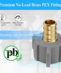 4 Piece PEX Fittings Kit With Half Inch Swivel Adapters For Drinking Water, Lead Free DZR Brass, Copper Crimp Rings And Stainless Clamps For RV, Under Sink And Home Plumbing Repairs, no-lead brass fitting