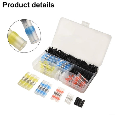 Get This 300 Piece Solder Seal Wire Connector Kit With Heat Shrink Tubing For Quick Auto Marine And Home Wiring Repairs Featuring Waterproof Sealing And Dustproof Protection To Save You Time And Money On Stable Connections. 300-piece wire connector kit in storage case