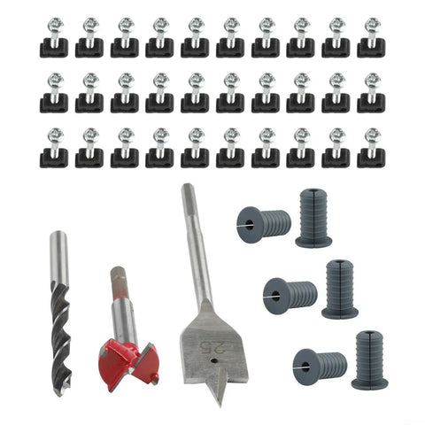Hosrivae Ultimate Starlink Cable Routing Kit With Six Thick Silicone Grommets, Nifty Drill Bits, And Thirty Secure Wall Clamps For A Super Neat Home Or RV Setup That Looks Awesome. Starlink cable kit with 30 black clamps, 3 drill bits, and 6 gray silicone grommets