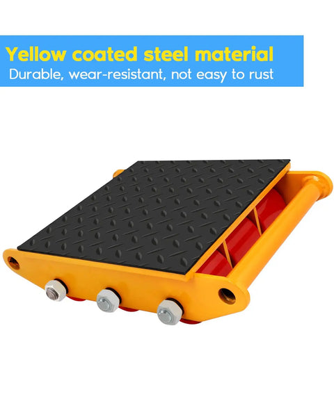 Heavy Duty Machine Skates 33000 Lbs Capacity Dolly With Anti-Slip Belt For Industrial Machinery Moving and Warehouse Equipment Transport with steel structure.