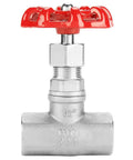Beefy 1/2 Inch DN15 Stainless Steel Gate Valve Shut Off Valve For Water Oil Gas with Female Threaded Connection, front view