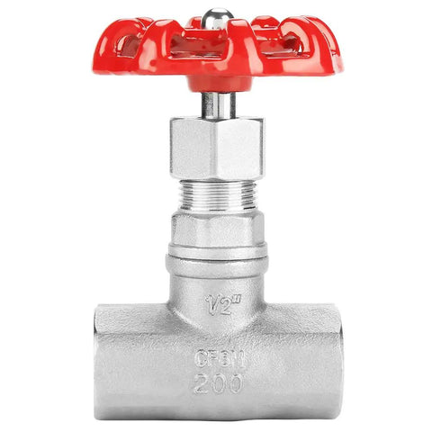Beefy 1/2 Inch DN15 Stainless Steel Gate Valve Shut Off Valve For Water Oil Gas with Female Threaded Connection, front view