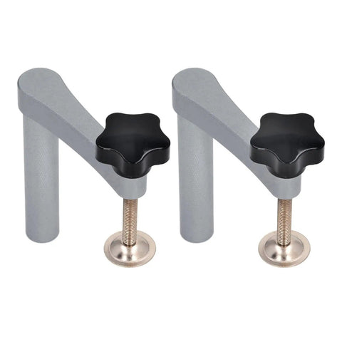 20mm Solid Hold Down Clamp With Hella Tough Grip And Fast Acting Gear Lock For Workbench Saw Holes, aluminum steel build.