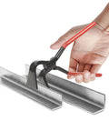 3 Piece Sheet Metal Bending Pliers Set With Straight, 45 Degree, And 90 Degree Jaws for auto repair in use on metal channel