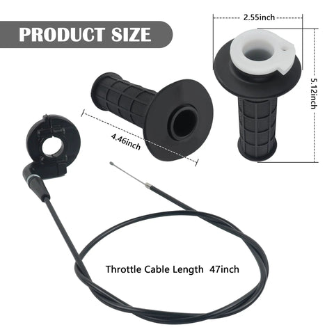 Throttle Cable Kit With Twist Throttle And 47 Inch Cables For 22mm Handlebars Universal Motorcycle ATV 110cc To 250cc Replacement Kit