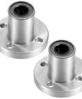 Top Tier 10 mm Bore Round Flange Linear Ball Bearings Sealed Chrome Steel Bushings in two-piece set for CNC setups.