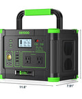 Power On The Go Portable Power Station With 1000W Output And 999Wh Capacity Solar Generator, front view, LCD, ports visible