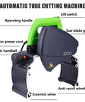 Automatic Pipe Cutting Machine Pro With Dual Saw Blades And Cold Cutting Technology with labels for each part