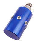 Beefy Built Rotary Joint Swivel Union For Industrial Machinery, Durable Rotary Union System Compatible With 1116-670-463 And 1116670463 Replacement Parts, Ideal For Fluid Transfer And Rotating Couplings, blue aluminum swivel union with stainless shaft