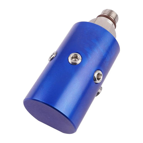Beefy Built Rotary Joint Swivel Union For Industrial Machinery, Durable Rotary Union System Compatible With 1116-670-463 And 1116670463 Replacement Parts, Ideal For Fluid Transfer And Rotating Couplings, blue aluminum swivel union with stainless shaft