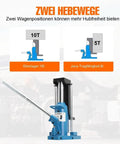 Heavy Duty Hydraulic Toe Jack Lifter, 5 To 10 Ton Capacity, showing dual lifting positions and solid steel construction.