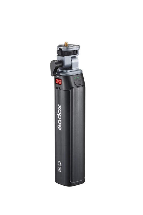 BG02 Battery Grip 14.4V 6600mAh D Tap USB C For AD200 Pro II And ML LED Light, vertical view displaying grip controls
