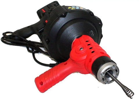 Auto-Feed Handheld Drain Auger With 25 Ft Replaceable Cable, 300W Electric Cord, Flexible Snake Clog Cleaner With LED Light