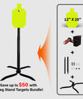 AR500 Steel Target System Complete Kit With 12 Inch By 20 Inch Silhouette Target And Two By Four Stand Mount Kit Height Adjustable Easy
