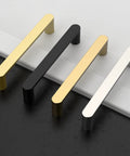 Assorted cabinet pulls showcasing a 10 Pack Matte Black 5 Inch Hole Center Kitchen Cabinet Pulls ZH0005MB Modern Hardware.