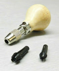 Hand Chuck Pin Vise Tool With Pear Shaped Wooden Handle, Two Steel Collets For 0 To 1/8 Inch Bits, 0 To 3.175 Mm, Mini Drill Vise For Jewelry
