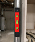 Spirit Level, 3, New Yellow Level 23CM mounted on a pole, featuring three bubble vials for precise leveling.