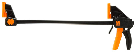 Heavy Duty 12 Inch Bar Clamp and 17.25 Inch Spreader Set, 2 Pack, Steel Reinforced Bar, Quick Release Latch, Black