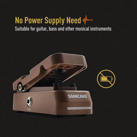 Passive Volume And Expression EXP Pedal For Guitar And Keys Mini 2 In 1 Volume And Expression Pedal With TRS Cable