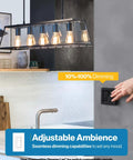 12 Pack LED Edison Bulbs ST64 Vintage Filament Clear Waterproof Dimmable Bulbs in modern kitchen chandelier with dimming feature.