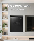 Installed 2.0 Cub Safe Box With Backlit Touch Screen Keypad, Dual Alarm System in home setting, built tough steel security safe