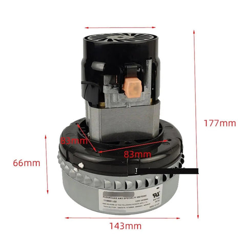Carpet Cleaning Machine Motor 120V Replacement Part For 119661-00 GMFM-119661-00, Beefy 120 Volt Power Motor For Upright Carpet Cleaners, Easy Install, High Performance Vacuum Motor, 177mm tall with 143mm base
