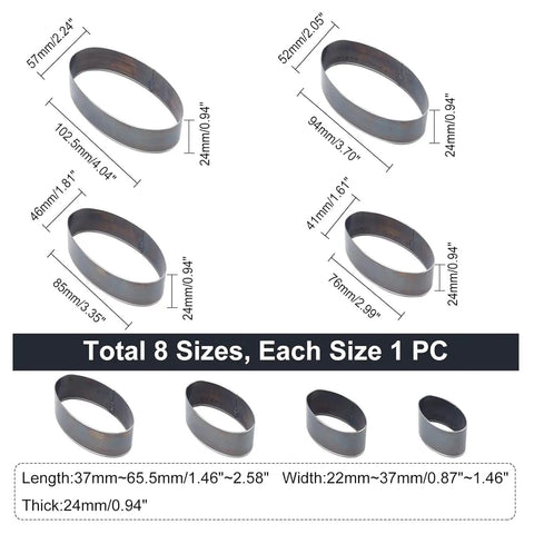 Elliptical Leather Punch Tool Set With Cutting Dies For Hole Punching High Carbon Steel DIY Leather Craft Kit Eight Oval Die Shapes