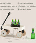 Pula Mini First Wagon For Toddlers Four Wheel Baby Pull Toy Cart For Kiddo Ages 1 To 3 Indoor And Outdoor Push Walker Toy Must Have First Birthday Gift White, with bottles placed inside