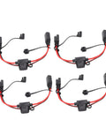 Hella Durable SAE Extension Cable For Charger One Foot 14AWG Cord With 20 Amp Rating features four red and black cables with connectors.