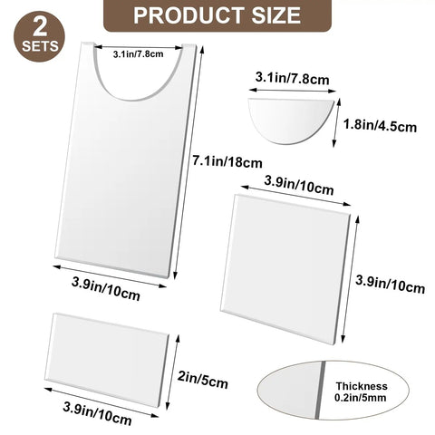 Legit Heavy Duty Clear Acrylic Couch Wall Spacers And Bed Stops For Smooth Sofa Gliding No Fuss Installation Universal Furniture Bumpers product size diagram showing dimensions.