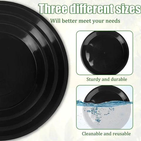 Three Size Reusable Mold Tray Set For Stepping Stones Soft Plastic Cement Molds in three stackable sizes, black color