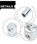 Heavy Duty 4 Piece Ratchet Wrench Socket Adapter Set With Chrome Vanadium Steel Drive Converter And Reducer For 1/4 3/8 And 1/2 Inch Tools Perfect For DIY Pros And Garage Repair Kits close-up chrome vanadium adapters