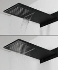 Slick Wall Mounted Digital Display Led Black Shower System Featuring 4 Function Pressurized Waterfall Rain Mode And Handheld Sprayer Hydropower Temp Gauge Tub Spout heavy duty stainless steel rain shower head with waterfall flow