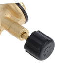 Close-up of the adjustable knob on Flame Bunsen Burner Portable Gas Blowtorch Head For Propane Cooking Stove Outdoor Heating With Adjustable Flame And Gas Flow Brass Mini Torch For Camping Culinary Searing DIY Projects