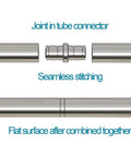 Sliding Ladder Hardware Kit With Stainless Steel Track And Solid Wood Ladder For Home And Loft Use showing joint in tube connector