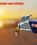 C CLINK surge brake lockout key with magnetic lockout and orange strap on boat trailer hitch