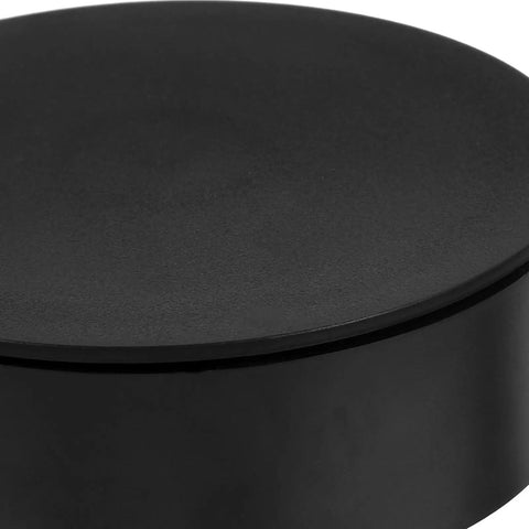 Chic Electric Rotating Display Stand 13CM Silent 360 Turntable Pedestal showing black ABS top surface for jewelry or collectibles.