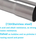 Close-up of a Two Point Five Inch Stainless Steel Exhaust Pipe T304, showcasing polished finish and corrosion resistance features.