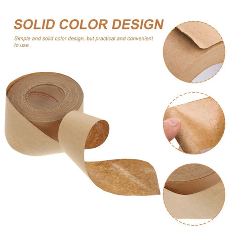 Water Activated Kraft Paper Tape Writable Waterproof Packing Tape 3.6 Cm Wide Eco Friendly For Shipping Boxes And Home Cartons 2 Rolls