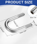 304 Stainless Steel Hose Barb Fitting Three Eighths Inch To Three Eighths Inch U Shaped Joint Connector Barbed Splicer with dimensions