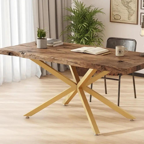 Heavy Duty 30 Inch Gold Metal Table Legs For Dining Tables With No Drill Suction Cup Mount For Glass And Marble Tops And Screw On Wood Top Install Durable Modern Gold Base For Every Home supporting wooden top