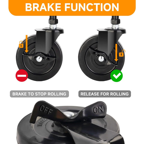 Spring Loaded Gate Wheel With 360 Degree Swivel For Heavy Gates Outdoor Gate Caster Kit brake function and operation guide