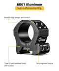 Heavy Duty Rock Solid One Inch Scope Rings For Rifle Scopes With Lockdown Picatinny Rail Base, 6061 aluminum, anti-scratch design.