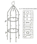 Assembly diagram for Bronze Metal Garden Arch Trellis For Climbing Plants Perfect For Weddings And Outdoor Ceremonies