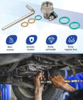 Heavy Duty M12.1 15mm Oversize Magnetic Oil Drain Plug That Traps Metal Shavings Perfect For Engine Oil Pans Transmission And Differential Flush Jobs Without Leaking. 304 stainless steel magnetic drain plug with washers and hex key