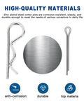 420 Piece Cotter Pin And Hairpin Pin Assortment Kit Zinc Plated R Clips And Spring Retaining Pins, close-up of pins and material