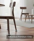 Self-Adhesive PTFE Furniture Slider Pad 0.63 Inch Round Glides For Hardwood Floors shown on chair legs in room